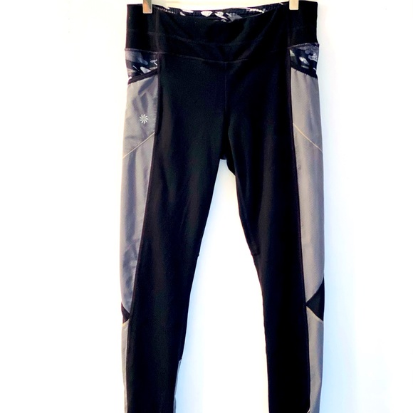 🌺Athleta Ankle-length Running Pants, Black/Grey - Picture 2 of 5